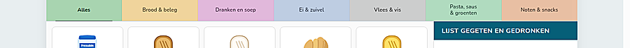 Gekleurde categorie-tabs